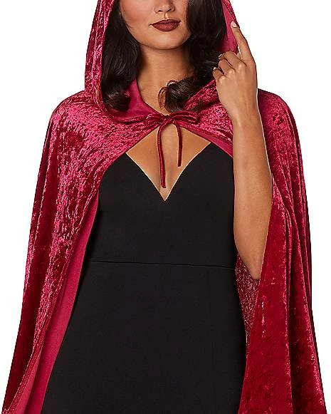 Burgundy Hooded Cape 4 Burgundy Hooded Cape - Image 2