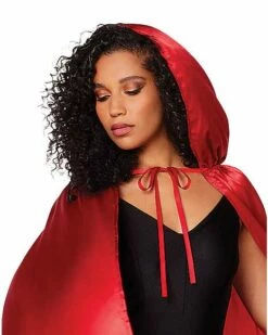 Red Satin Hooded Womens Cape -MystiMask Store 01277581 c