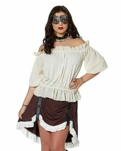 Ivory Off The Shoulder Shirt -MystiMask Store 01315555 a