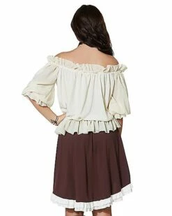 Ivory Off The Shoulder Shirt -MystiMask Store 01315555 b