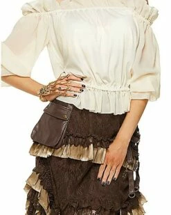 Ivory Off The Shoulder Shirt -MystiMask Store 01315563 c