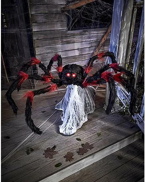 21 Inch LED Red And Black Jumping Spider Animatronic 3 21 Inch LED Red And Black Jumping Spider Animatronic