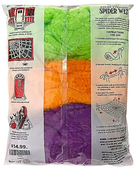 Multi-Pack Colored Spider Web Decoration 4 Multi-Pack Colored Spider Web Decoration - Image 2