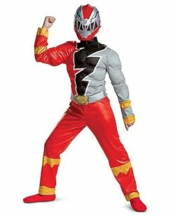Kids Red Ranger Muscle Costume - Power Rangers Dino Fury