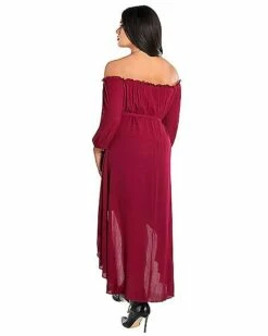 Adult Burgundy Peasant Dress -MystiMask Store 01589266 d